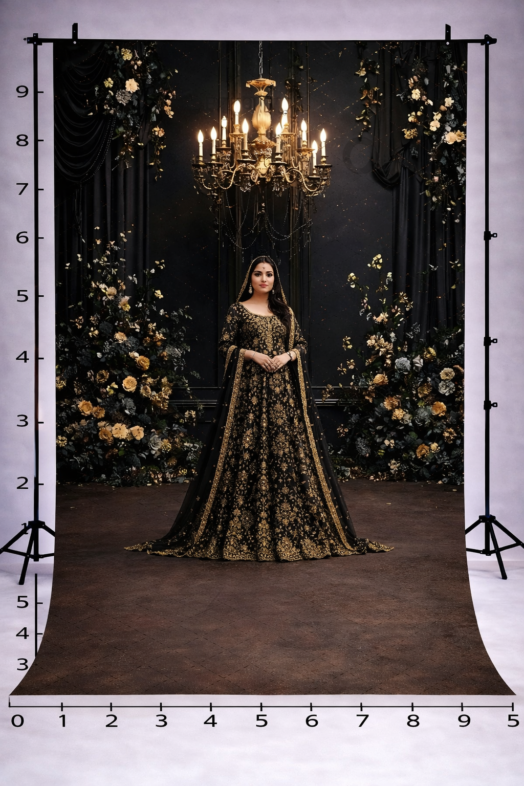 ELEGANT DARK FLORAL - PRINTED BACKDROP