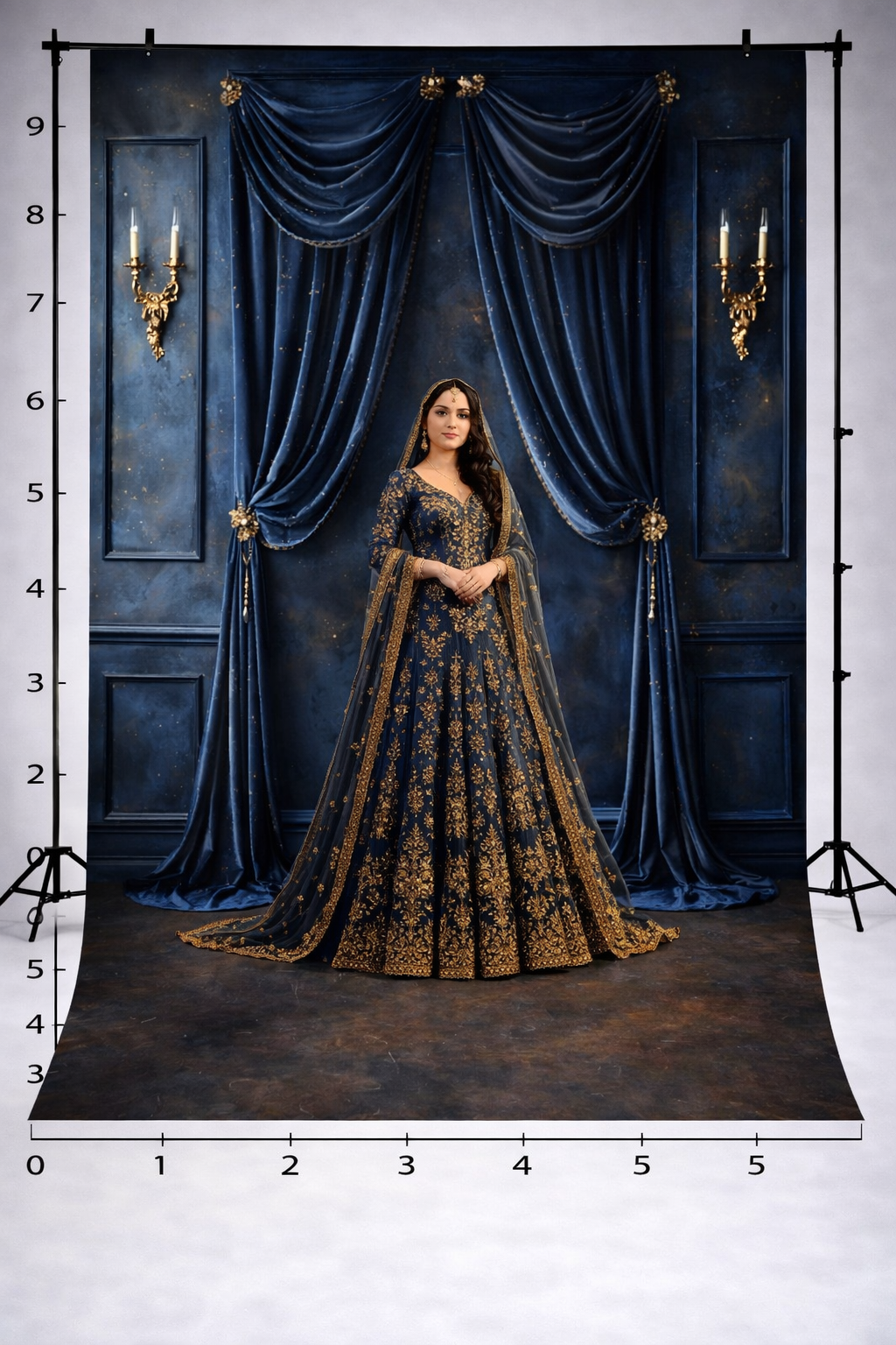 ROYAL BLUE ELEGANCE + PRINTED BACKDROPS