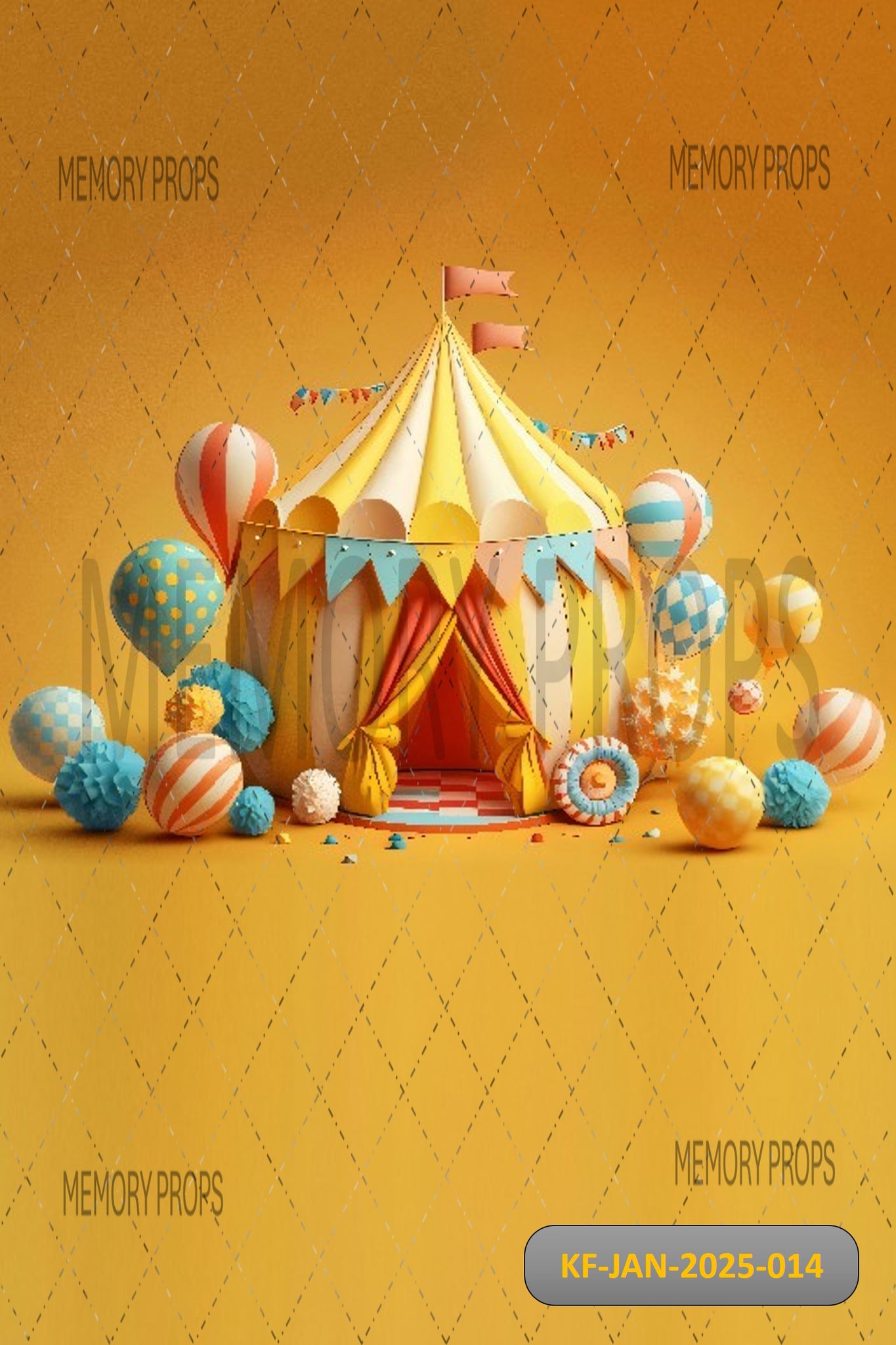 CIRCUS TENT WITH BALLOON - KIDS WITH FLOOR BACKDROP