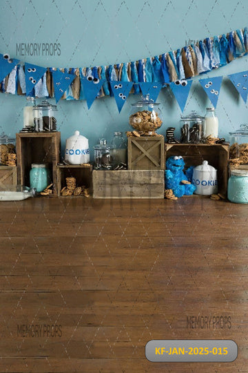 COOKIE MONSTER TREATS - KIDS WITH FLOOR BACKDROP