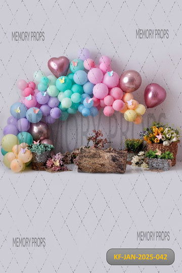 GARDEN OF BALLOON BLISS - KIDS WITH FLOOR BACKDROP