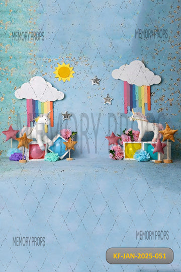 AVEZANO RAINBOW UNICORN - KIDS WITH FLOOR BACKDROP