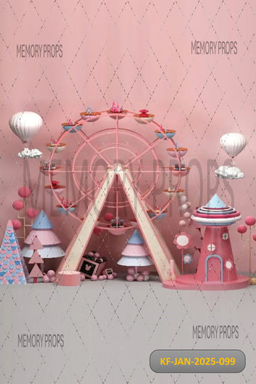 VALENTINES DAY FERRIS WHEEL - KIDS WITH FLOOR BACKDROP