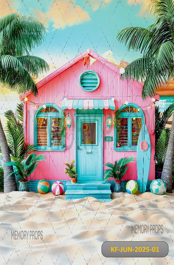 TROPICAL BEACH BUNGALOW - KIDS WITH FLOOR BACKDROP