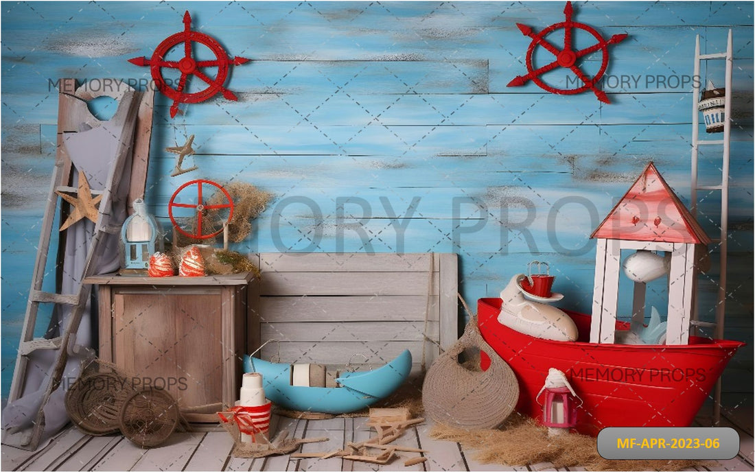 SAILOR THEME + WHITE WOOD BACKDROPS