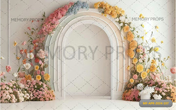 WHITE FLORAL DOOR - PRINTED BACKDROP