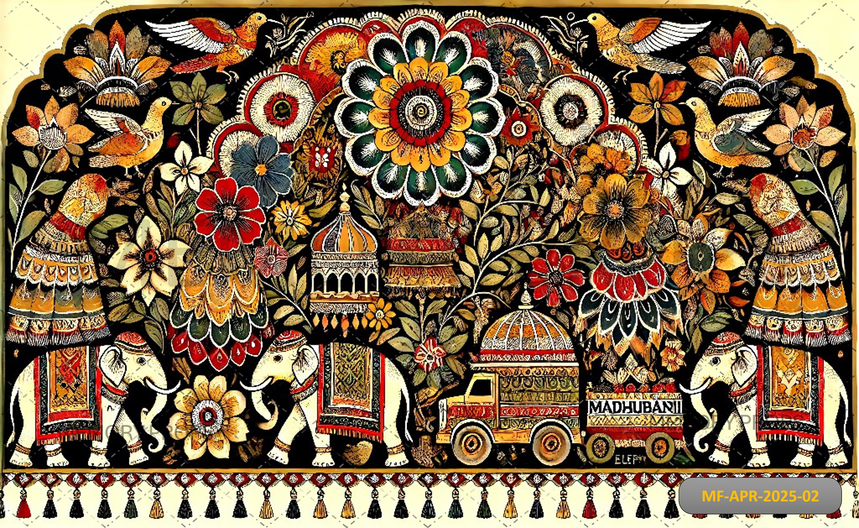 Handcrafted Ethnic Motifs Printed Backdrop