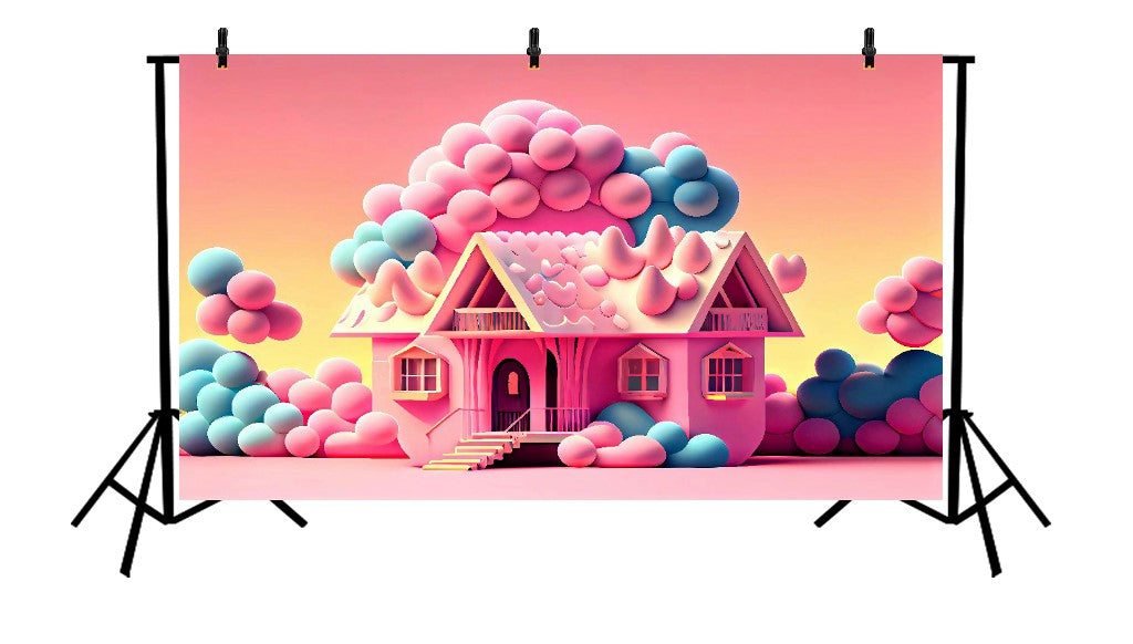 PINK CANDY HOUSE - PRINTED BACKDROP