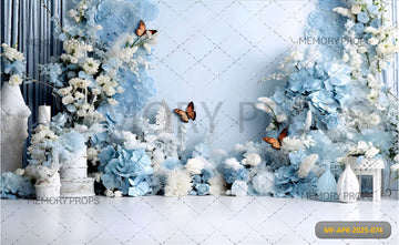 BLUE BLOOM DREAM - PRINTED BACKDROP