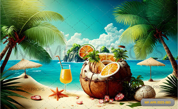 TROPICAL TURN ONE - PRINTED BACKDROP