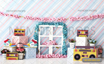SPRINGTIME BOOMBOX BLISS - PRINTED BACKDROP