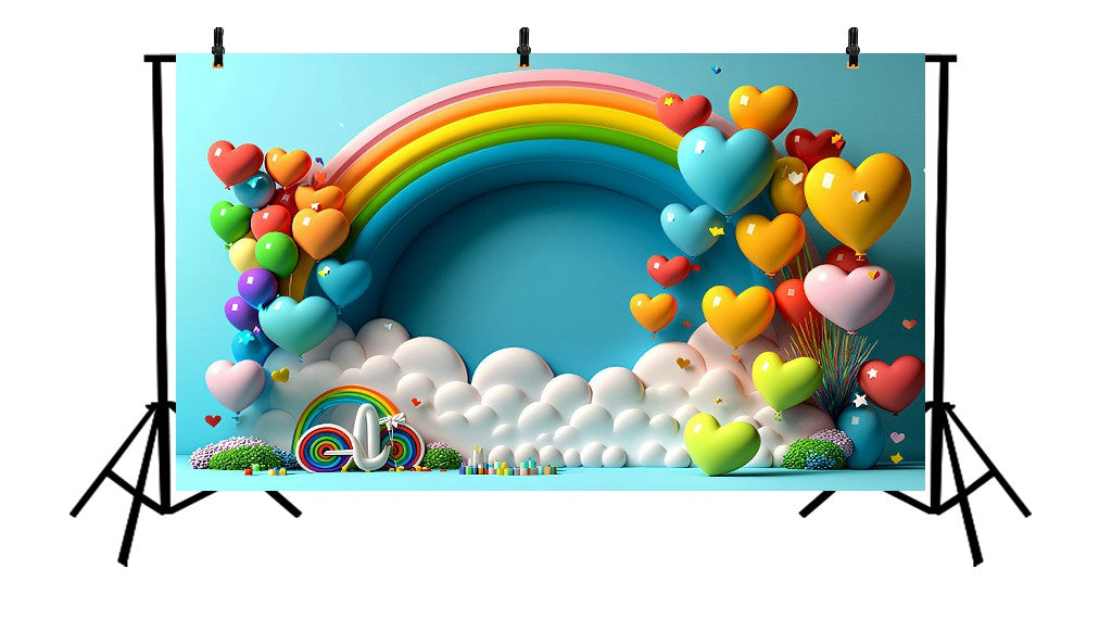 RAINBOW ARCH BALLOON - PRINTED BACKDROP