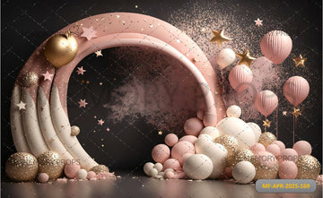 PINK MOON BALLOON - PRINTED BACKDROP