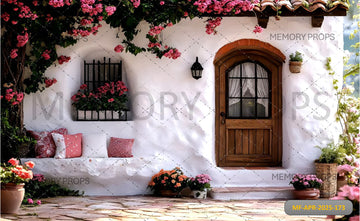HOUSE WITH FLOWERS – PRINTED BACKDROP