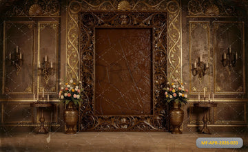 ROYAL VINTAGE GOLD ORNATE FRAME CLASSIC PALACE  - PRINTED BACKDROP