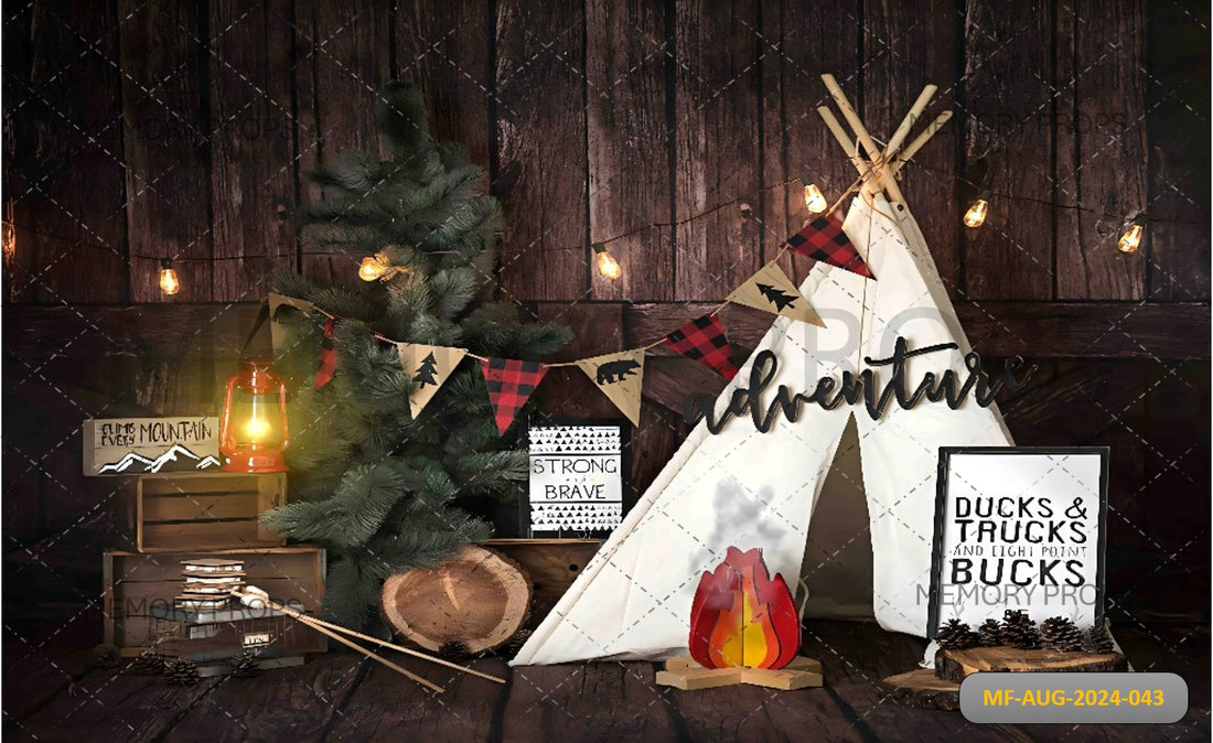 PLAID CAMPING LUMBERJACK + WOODEN TEXTURE BACKDROPS