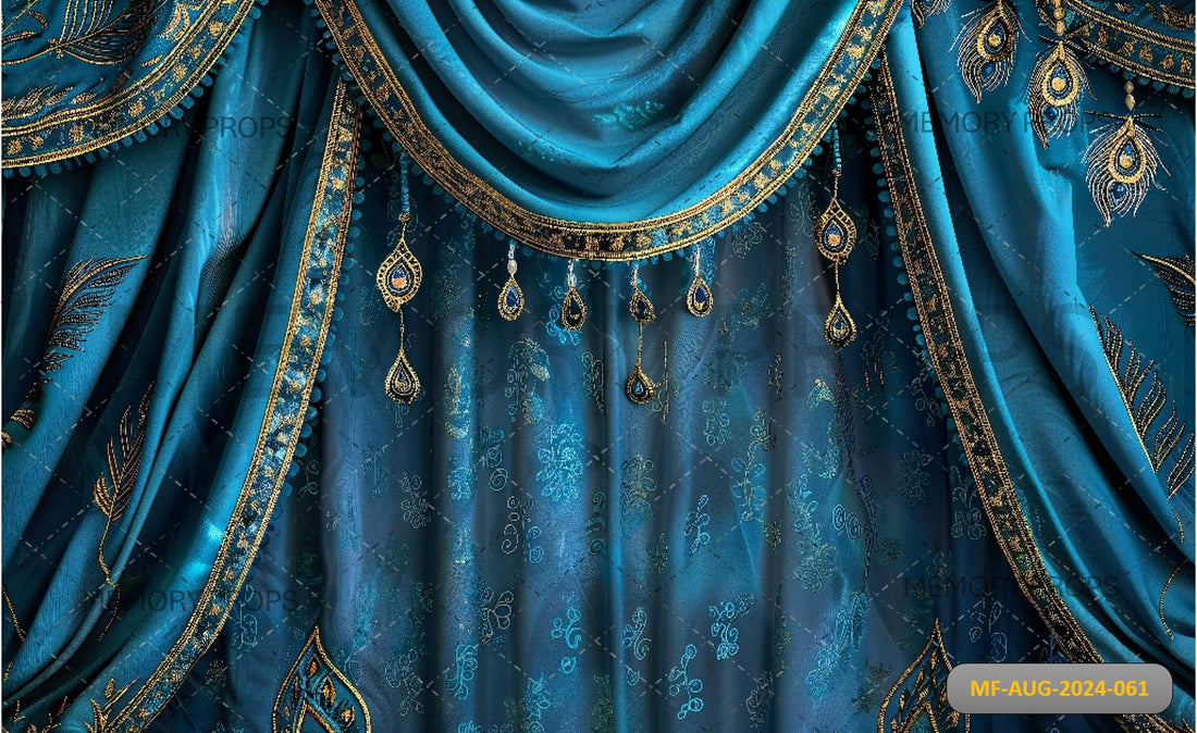 DRAPES OF DWARKA + BLUE TEXTURE BACKDROPS
