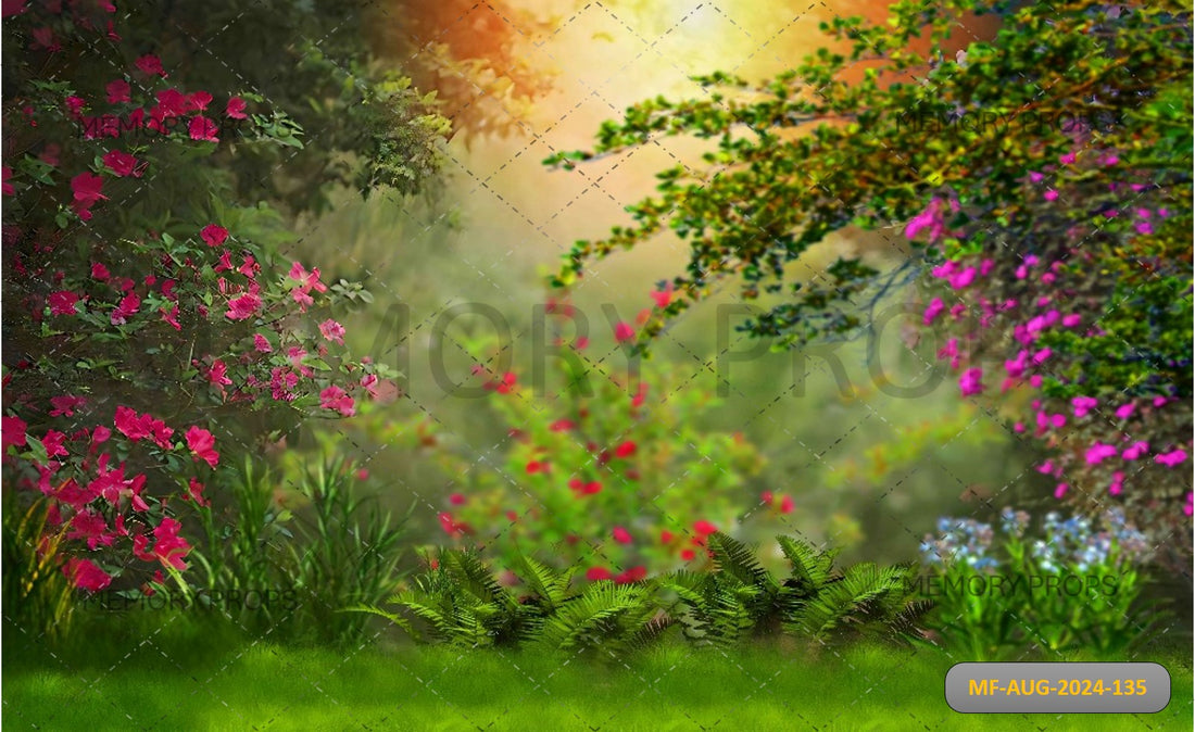 ROSE GARDEN + STONE FLOORING BACKDROPS