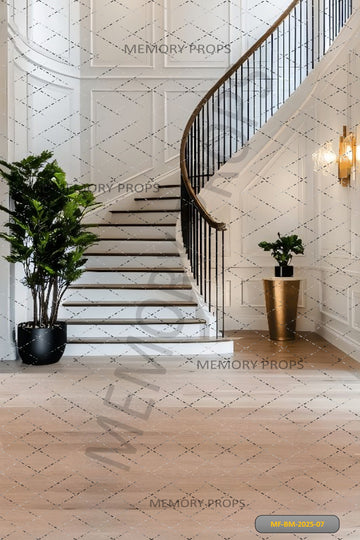 MODERN MANSION STAIRCASE - PRINTED BACKDROP