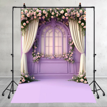 ROMANTIC LAVENDER WINDOW - PRINTED BACKDROP