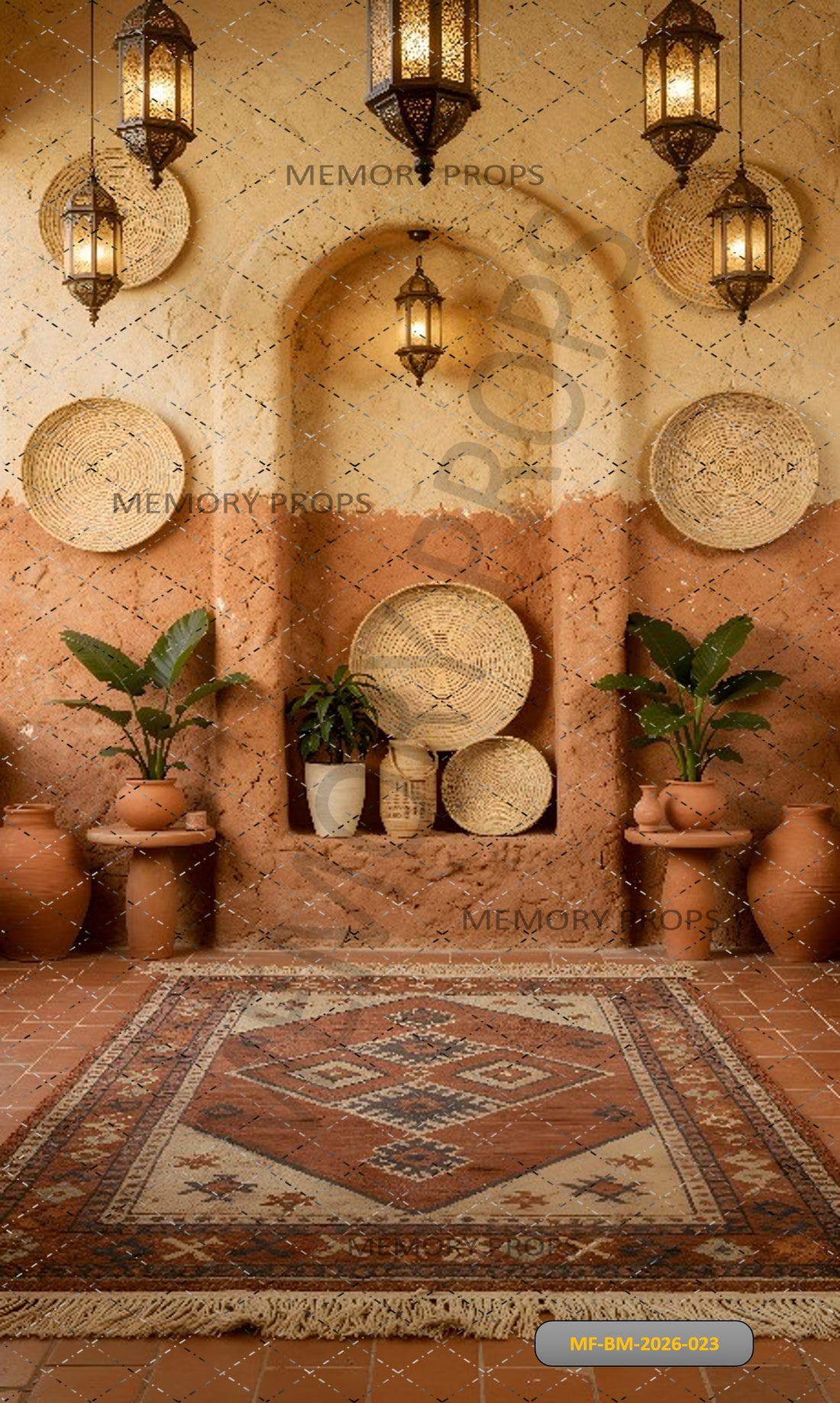 BOHEMIAN MOROCCAN ARCH WALL - PRINTED BACKDROP