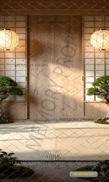 JAPANESE SHOJI DOOR ZEN GARDEN - PRINTED BACKDROP