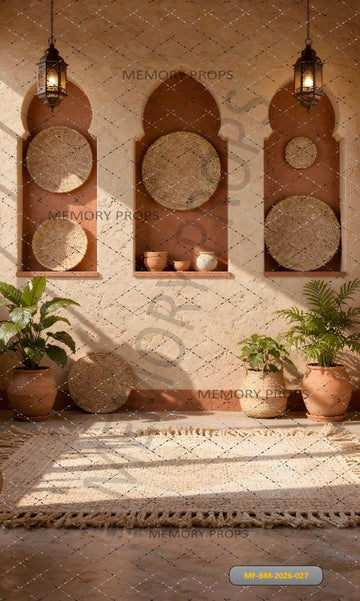 BOHEMIAN MOROCCAN TRIPLE ARCH WALL - PRINTED BACKDROP
