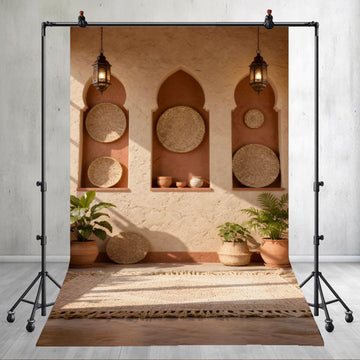 BOHEMIAN MOROCCAN TRIPLE ARCH WALL - PRINTED BACKDROP