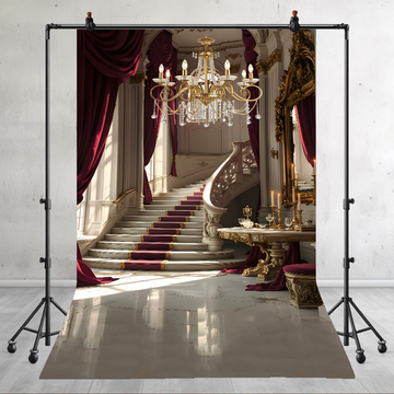 GRAND PALATIAL STAIRCASE - PRINTED BACKDROP