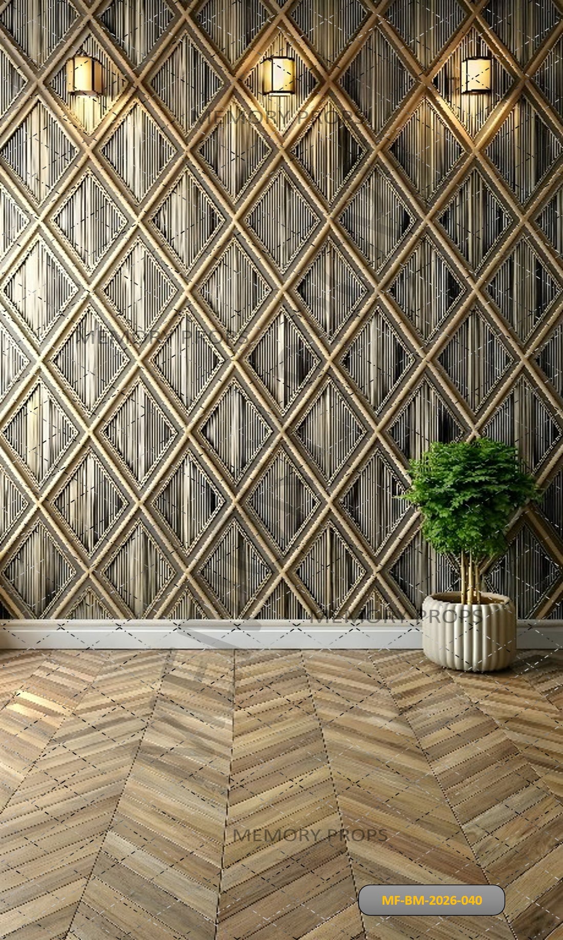 BOHO GEOMETRIC DIAMOND WALL PLANTER - PRINTED BACKDROP