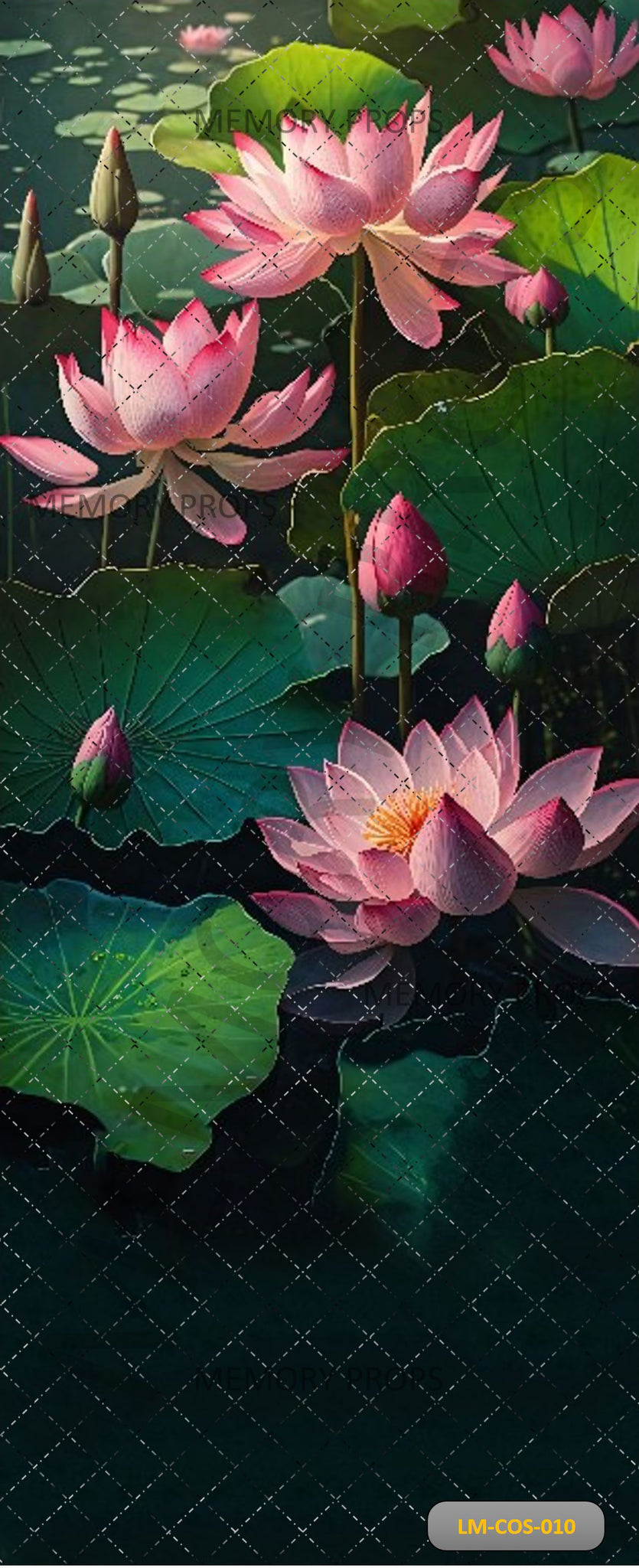 SERENE LOTUS POND - PRINTED BACKDROP
