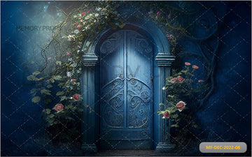 BLUE DOOR WITH DOORWAY - PRINTED BACKDROP