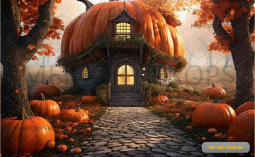 FALL FANTASY COTTAGE - PRINTED BACKDROP