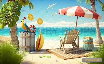 BEACH DAY BLISS - PRINTED BACKDROP