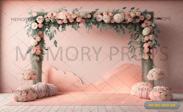 PINK ARCH WALL - PRINTED BACKDROP