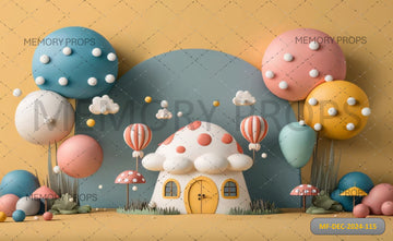 LITTLE MUSHROOM HOUSE - PRINTED BACKDROP