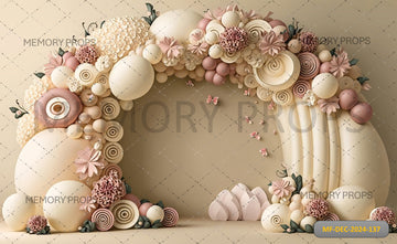 PIECE WITH FLOERS AND BUTTERFLIES - PRINTED BACKDROP