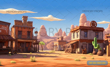 WESTERN TOWN WESTERN STREET - PRINTED BACKDROP