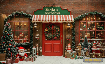 SANTA'S WORKSHOP CHRISTMAS - PRINTED BACKDROP