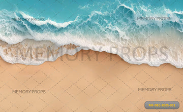 TOP VIEW TROPICAL BEACH WAVES - PRINTED BACKDROP