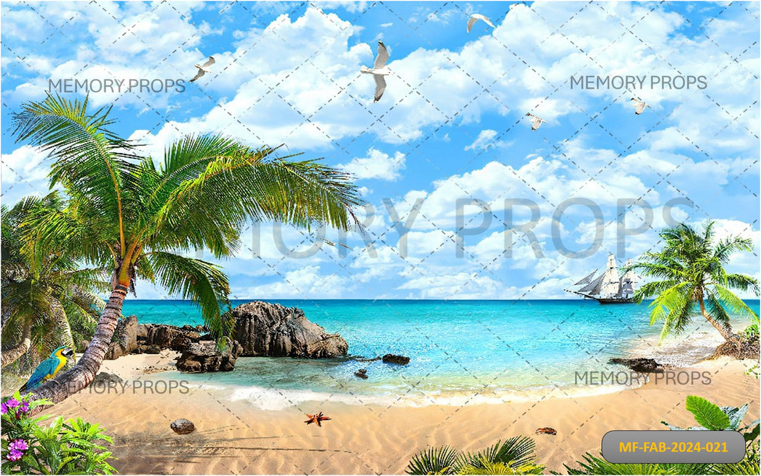 TROPICAL OCEAN BEACH + SAND FLOORING BACKDROPS
