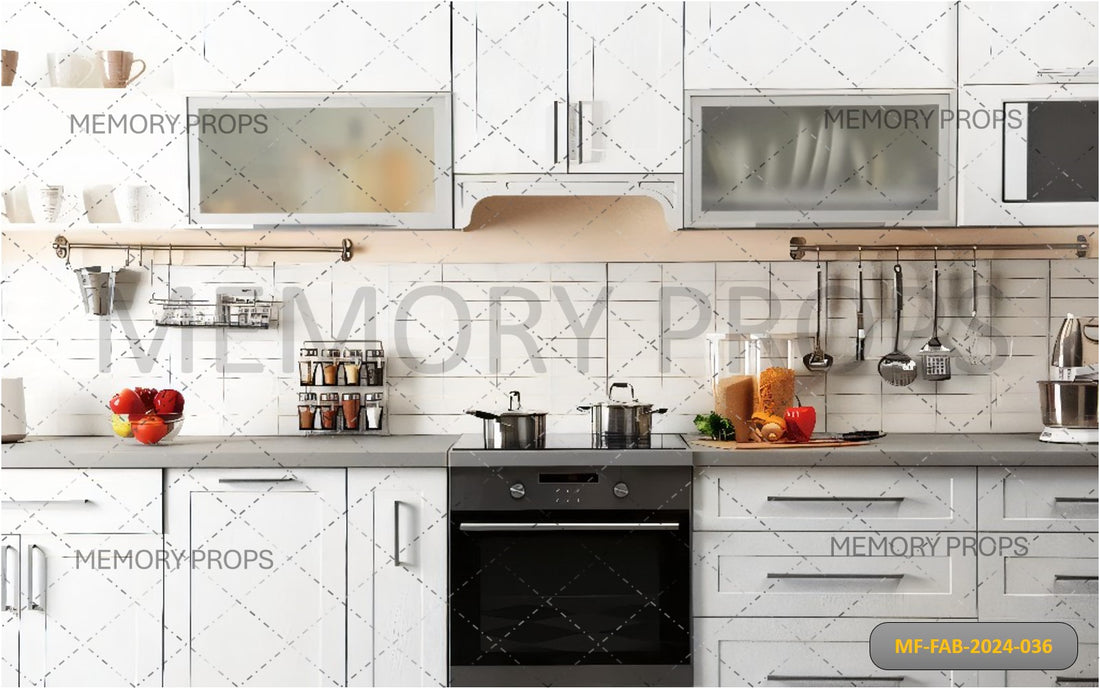 MODERN HOUSE WHITE KITCHEN WALL + WHITE WOODEN TEXTURE BACKDROPS