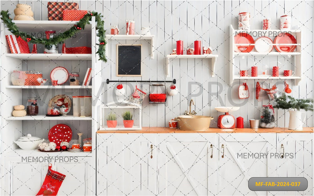 CHRITSMAS KITCHEN THEME + WHITE FLOORING BACKDROPS