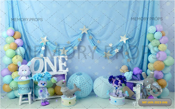 RENAISS BLUE FIRST BIRTHDAY - PRINTED BACKDROP