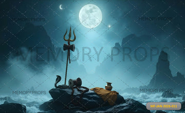 MYSTICAL MOONLIT COAST - PRINTED BACKDROP