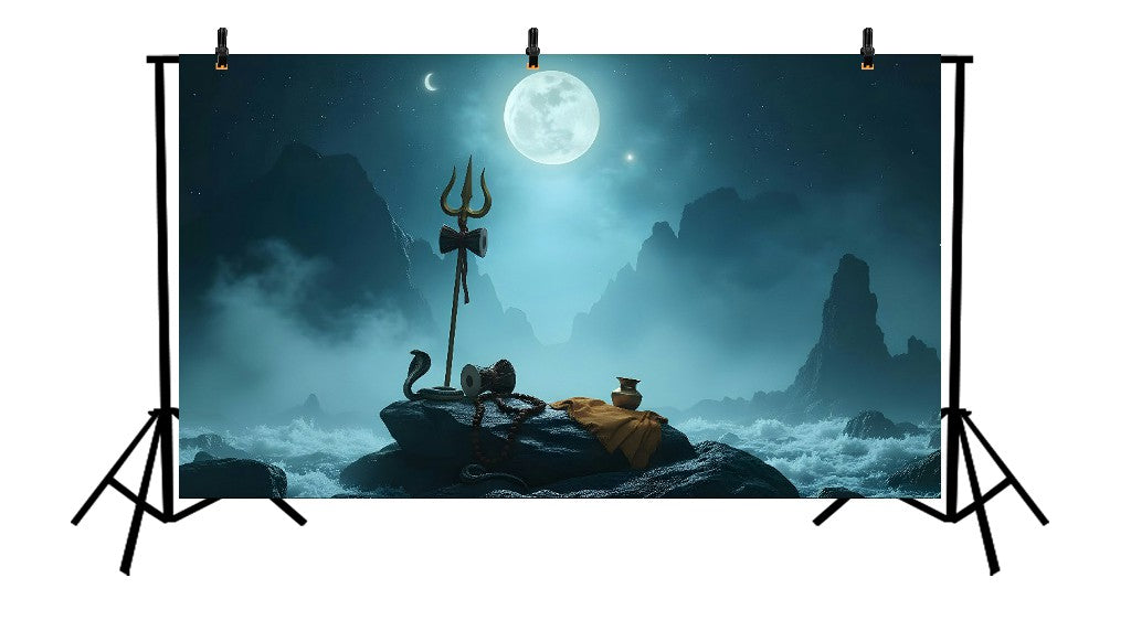 MYSTICAL MOONLIT COAST - PRINTED BACKDROP