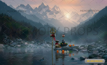 SERENE HIMALAYAN RIVERSIDE - PRINTED BACKDROP