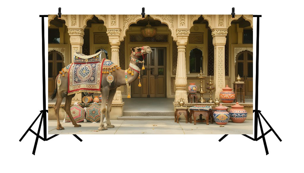 TRADITIONAL RAJASTHANI COURTYARD - PRINTED BACKDROP