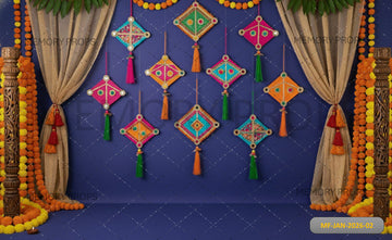 NAVY BLUE KITE FESTIVAL - PRINTED BACKDROP