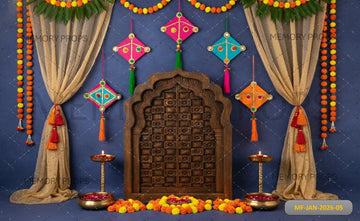 NAVY BLUE KITE FESTIVAL - PRINTED BACKDROP